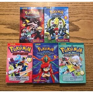 Pokemon Manga Book Lot Diamond and Pearl Adventure 3 7 8 Adventures 6 11 VIZKIDS